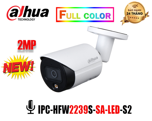 Camera IP DAHUA 2MP Full-color - DH-IPC-HFW2239SP-SA-LED-S2 - Tích hợp Mic